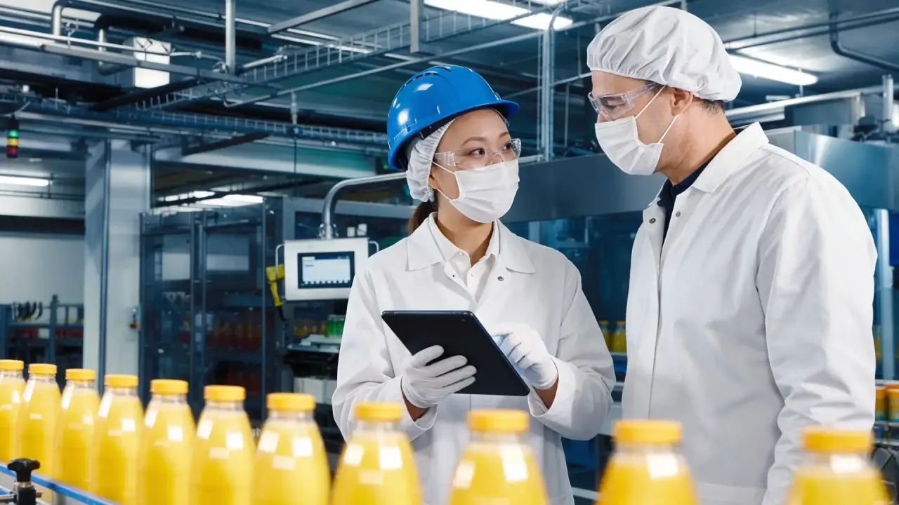 Operador logístico usando treinamento via aplicativo no chão de fábrica